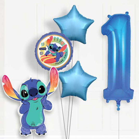 Stitch 1st Birthday Helium Balloon Package - 1st Birthday Balloon Package | Party Save Smile