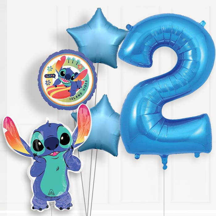 Stitch 2nd Birthday Helium Balloon Package - 2nd Birthday Balloon Package | Party Save Smile