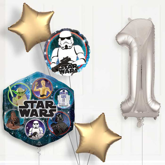 Storm Trooper 1st Birthday Helium Balloon Package - 1st Birthday Balloon Package | Party Save Smile