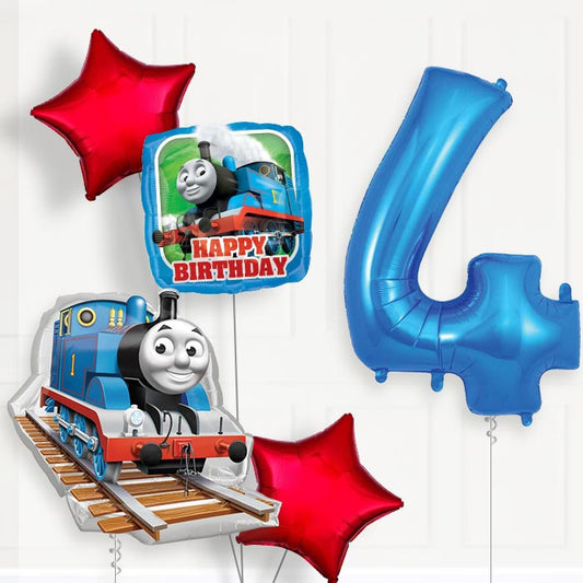 Thomas and Friends 4th Birthday Helium Balloon Package - 4th Birthday Balloon Package | Party Save Smile