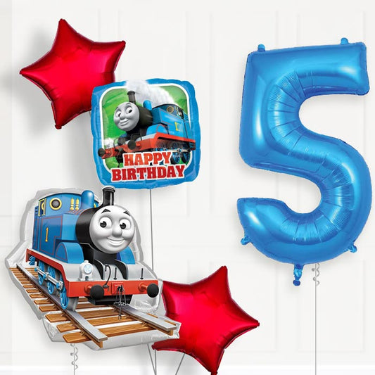 Thomas and Friends 5th Birthday Helium Balloon Package - 5th Birthday Balloon Package | Party Save Smile