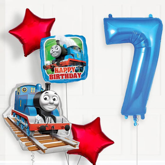 Thomas and Friends 7th Birthday Helium Balloon Package - 7th Birthday Balloon Package | Party Save Smile
