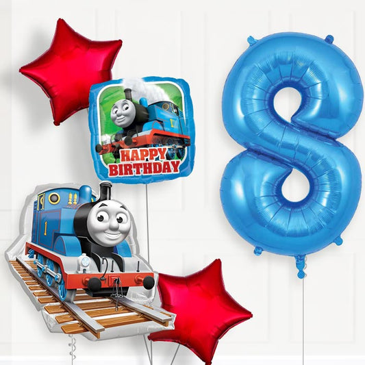Thomas and Friends 8th Birthday Helium Balloon Package - 8th Birthday Balloon Package | Party Save Smile