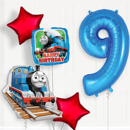 Thomas and Friends 9th Birthday Helium Balloon Package - 9th Birthday Balloon Package | Party Save Smile