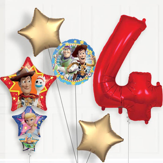 Toy Story 4th Birthday Helium Balloon Package - 4th Birthday Balloon Package | Party Save Smile