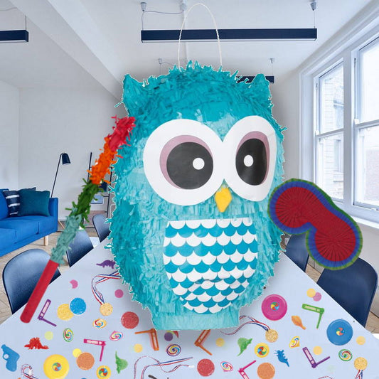 Blue Owl Pinata Party Kit with Favours and Confetti | Party Save Smile