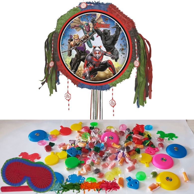 Marvel Avengers Pull Pinata Party Kit with Favours and Confetti | Party Save Smile