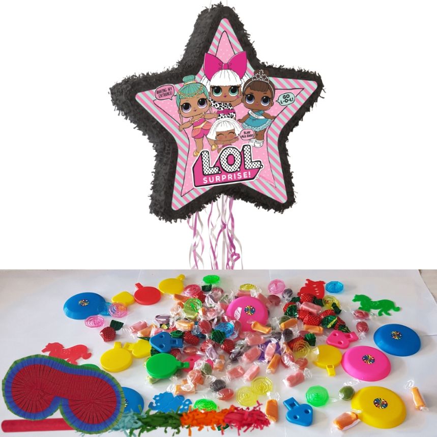 Lol Surprise Pull Pinata Party Kit with Favours and Confetti | Party Save Smile