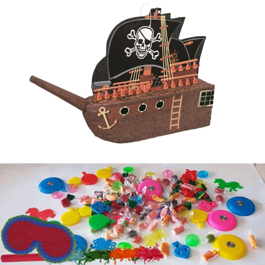 Pirate Ship Pinata Party Kit with Favours and Confetti | Party Save Smile
