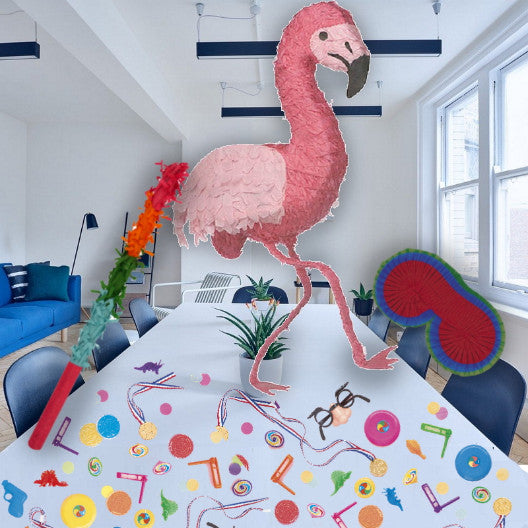 Flamingo Pinata Party Kit with Favours and Confetti | Party Save Smile