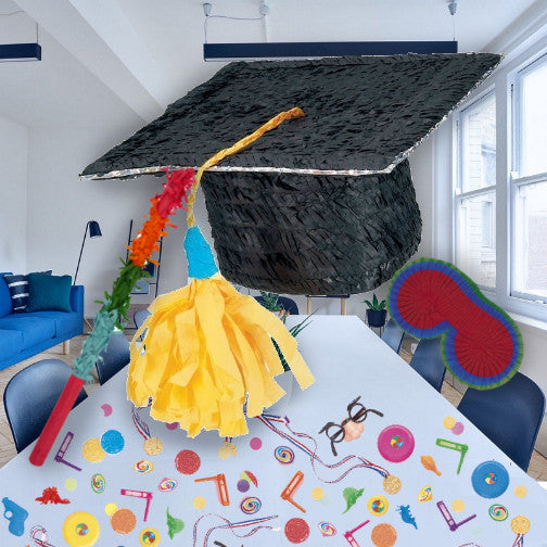 Graduate Hat Pinata Party Kit with Favours and Confetti | Party Save Smile