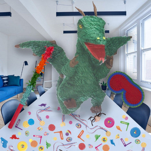 Green Dragon Filled Pinata Kit with Accessories | Party Save Smile