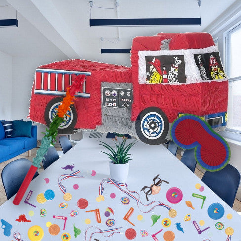 Fire Engine Pinata Party Kit with Favours and Confetti | Party Save Smile