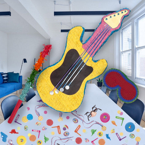 Guitar Pinata Party Kit with Favours and Confetti | Party Save Smile