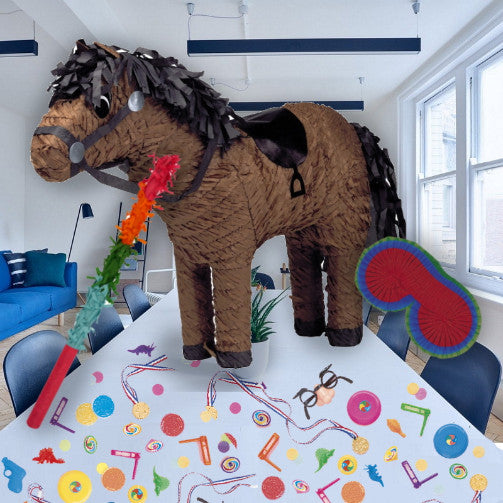 Brown Horse Filled Pinata Kit with Accessories | Party Save Smile
