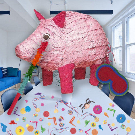 Pig Filled Pinata Kit with Accessories | Party Save Smile