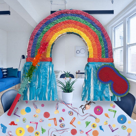 Rainbow Pinata Party Kit with Favours and Confetti | Party Save Smile