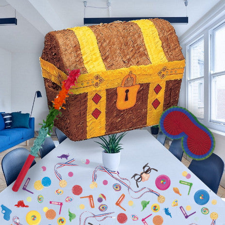 Pirate Treasure Chest Pinata Party Kit with Favours and Confetti | Party Save Smile