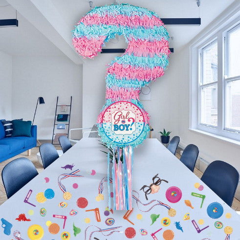 Girl or Boy Baby Shower Pull Pinata Kit: Fillers and Confetti | Party Save Smile