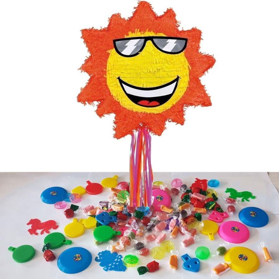 Sunshine Pull Pinata Party Kit with Favours and Confetti | Party Save Smile