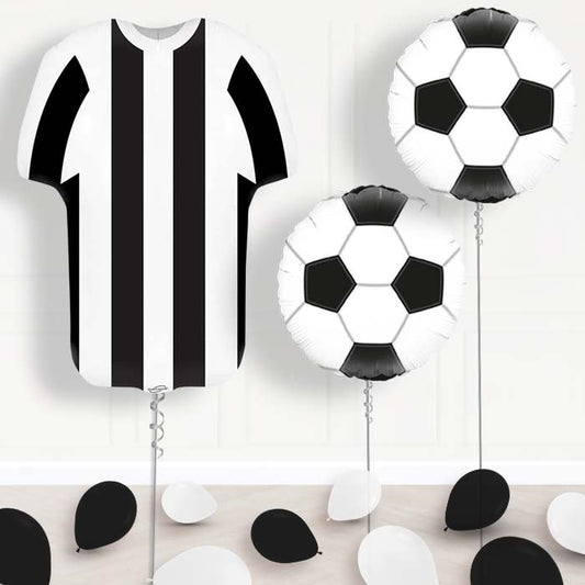 Black and White Football Shirt Helium Balloon Display