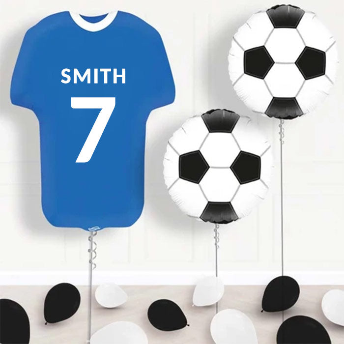 Blue Football Shirt Helium Balloon Display - Package | Party Save Smile