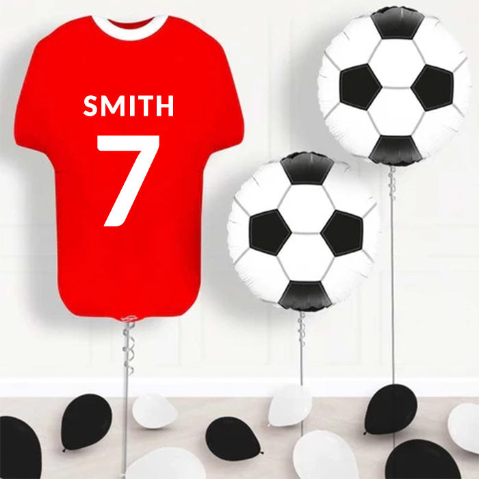 Red Football Shirt Helium Balloon Display - Package | Party Save Smile