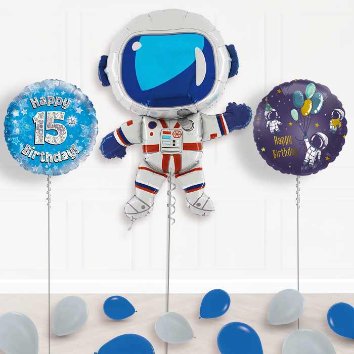 Astronaut with Planet Helium Balloon Package Delivered