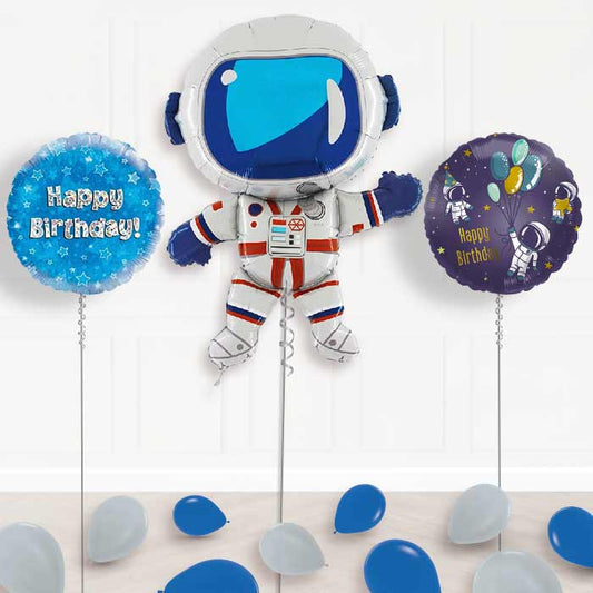 Astronaut with Planet Helium Balloon Package Delivered