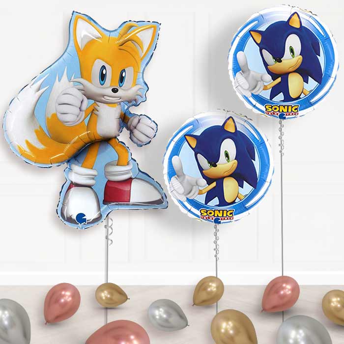 Sonic and Tails Helium Balloon Display Package - Balloon Package | Party Save Smile