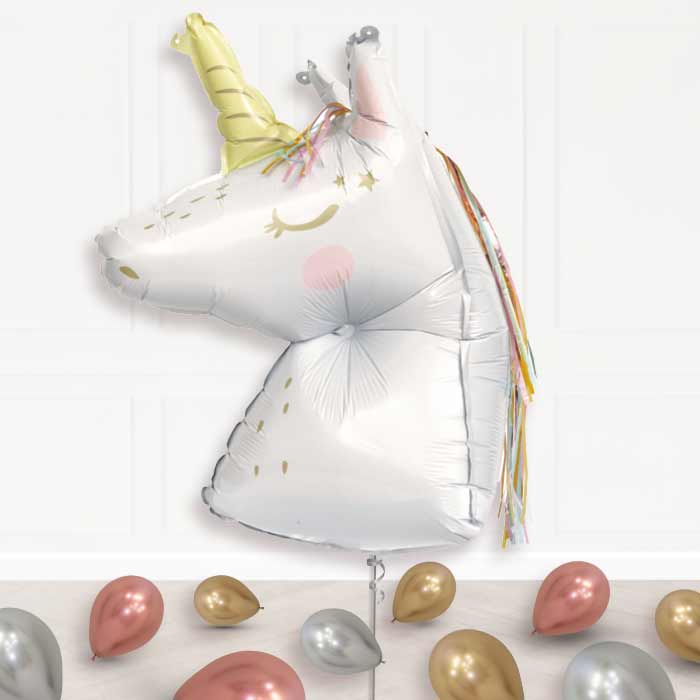Dainty Unicorn Shaped Balloon Display Package Delivered - Supershape Balloon | Party Save Smile