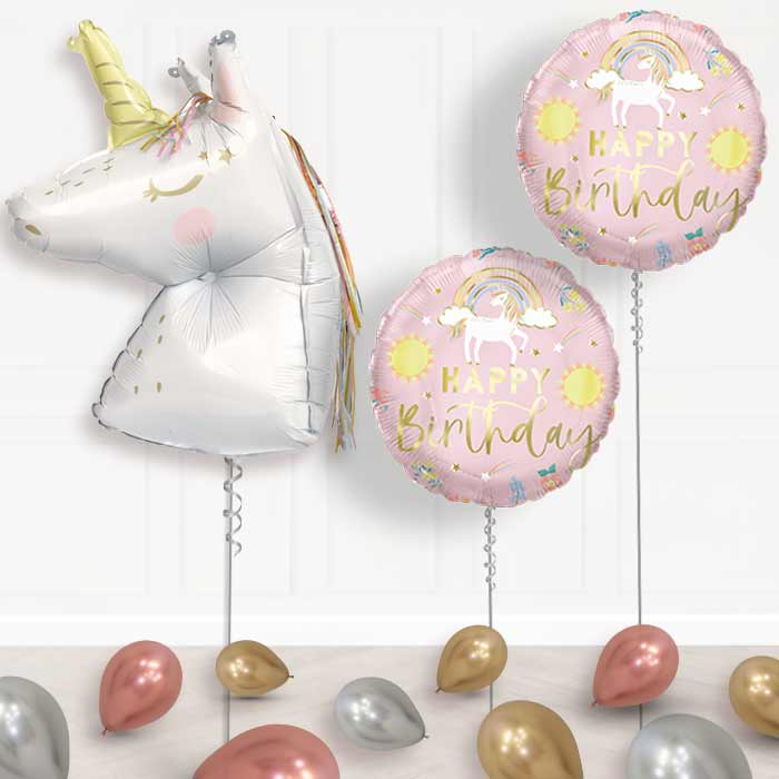Dainty Unicorn Shaped Balloon Display Package Delivered - Balloon Package | Party Save Smile
