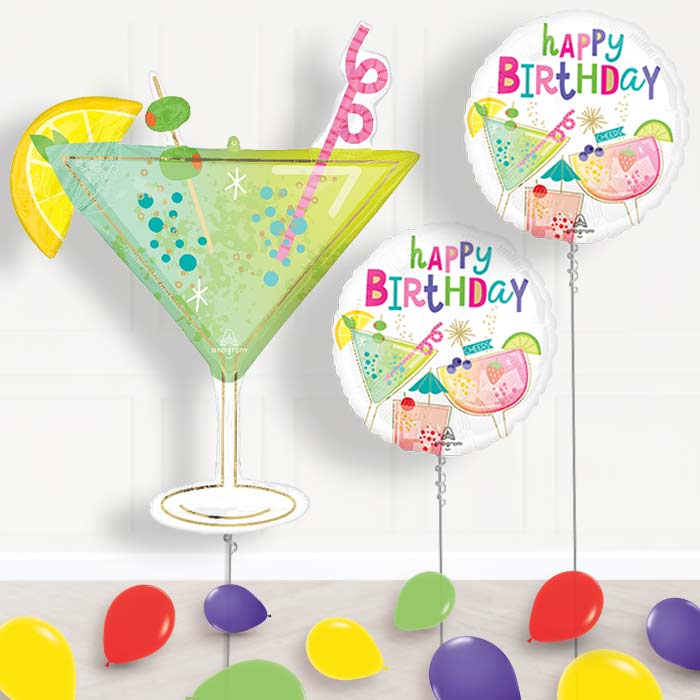Cocktail Surprise Balloon Display Package Delivered Inflated - Balloon Package | Party Save Smile