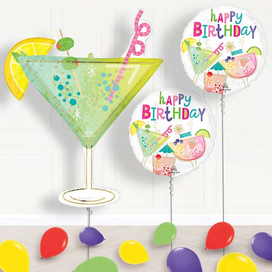 Cocktail Surprise Balloon Display Package Delivered Inflated - Balloon Package | Party Save Smile
