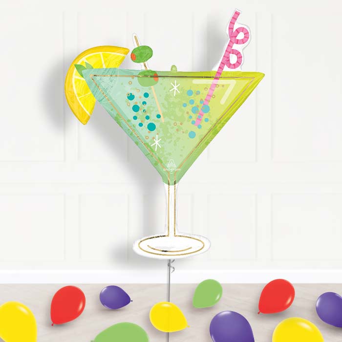 Cocktail Surprise Balloon Display Package Delivered Inflated - Supershape Balloon | Party Save Smile