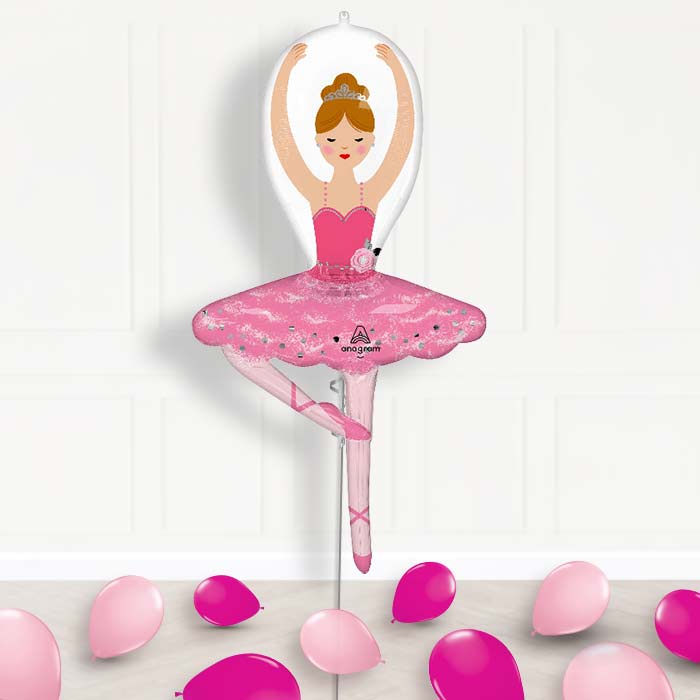 Ballet Girl Balloon Display Package Delivered Inflated - Supershape Balloon | Party Save Smile