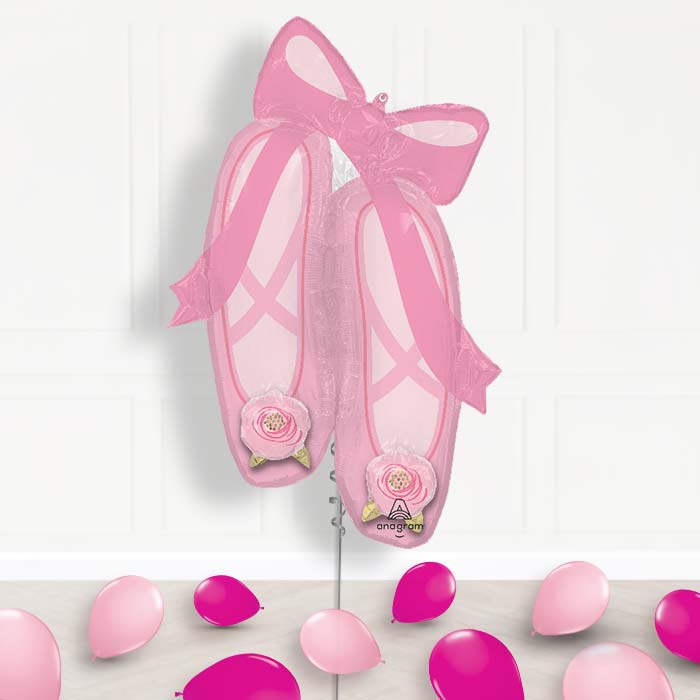Ballerina Slippers Balloon Display Package Delivered Inflated - Supershape Balloon | Party Save Smile