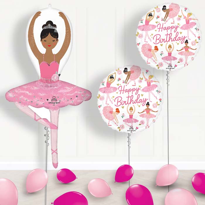 Ballerina Girl Balloon Display Package Delivered Inflated - Balloon Package | Party Save Smile