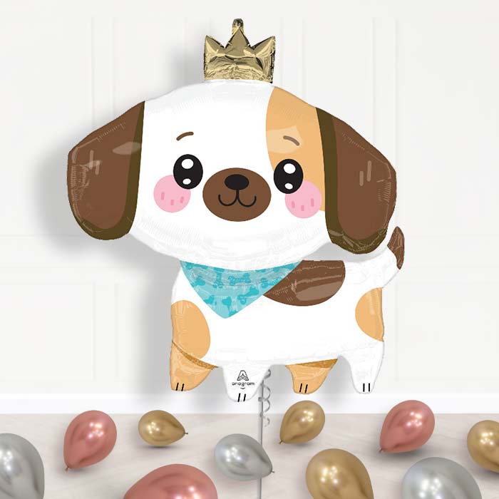 Kawaii Puppy Balloon Display Package Delivered Inflated - Supershape Balloon | Party Save Smile