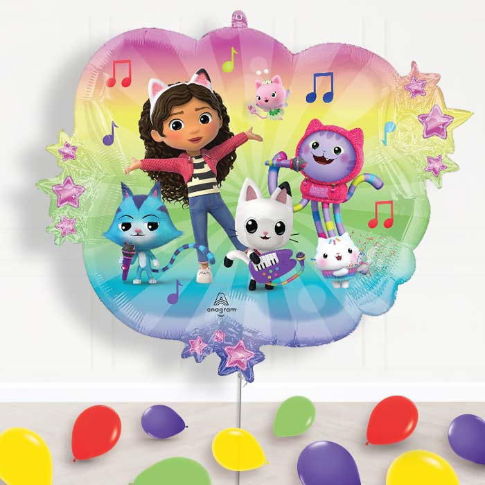 Gabby's Dollhouse & Friends Balloon Display Package Delivered Inflated - Supershape Balloon | Party Save Smile