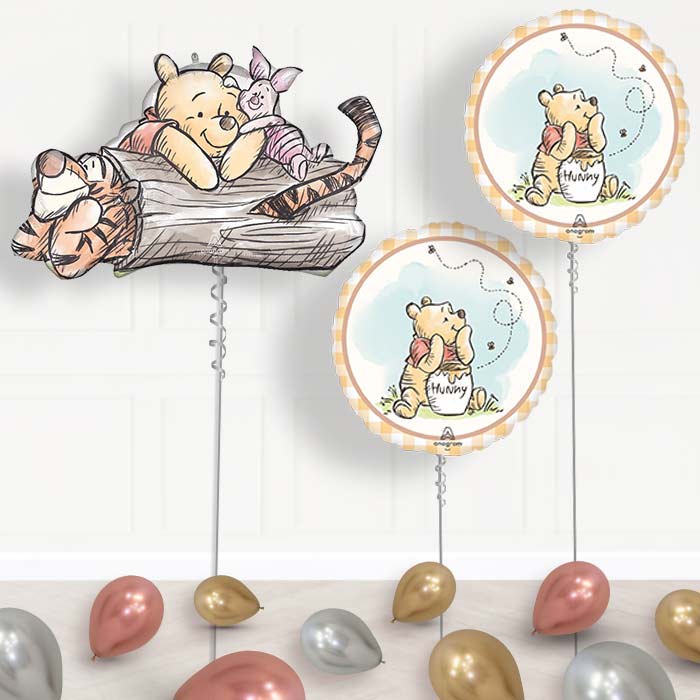 Winnie the Pooh Balloon Display Package Delivered Inflated - Balloon Package | Party Save Smile