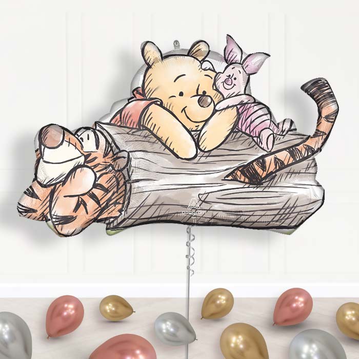 Winnie the Pooh Balloon Display Package Delivered Inflated - Supershape Balloon | Party Save Smile