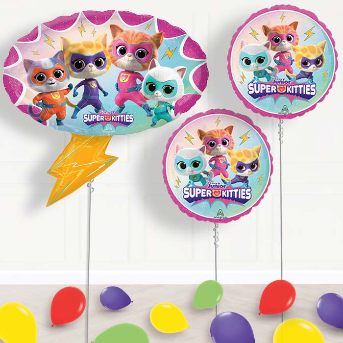 Super Kitties Balloon Display Package Delivered Inflated - Balloon Package | Party Save Smile