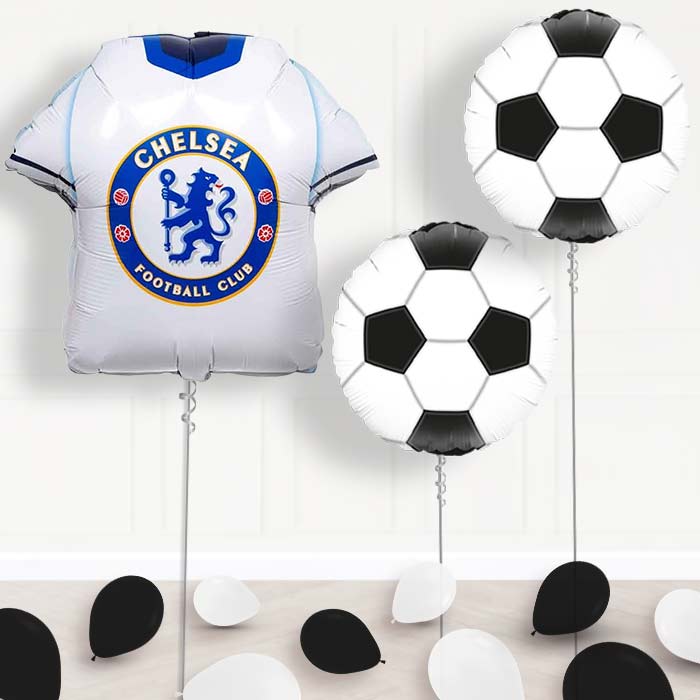 Chelsea Football Shirt Balloon Display Package Delivered Inflated - Balloon Package | Party Save Smile