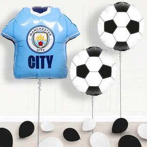 Manchester City Football Shirt Balloon Display Package Delivered Inflated
