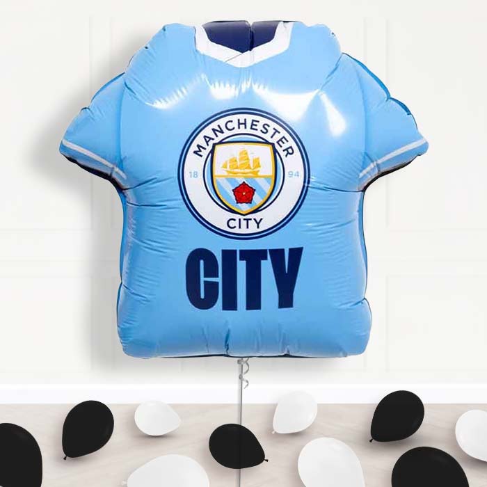 Manchester City Football Shirt Balloon Display Package Delivered Inflated - Supershape Balloon | Party Save Smile