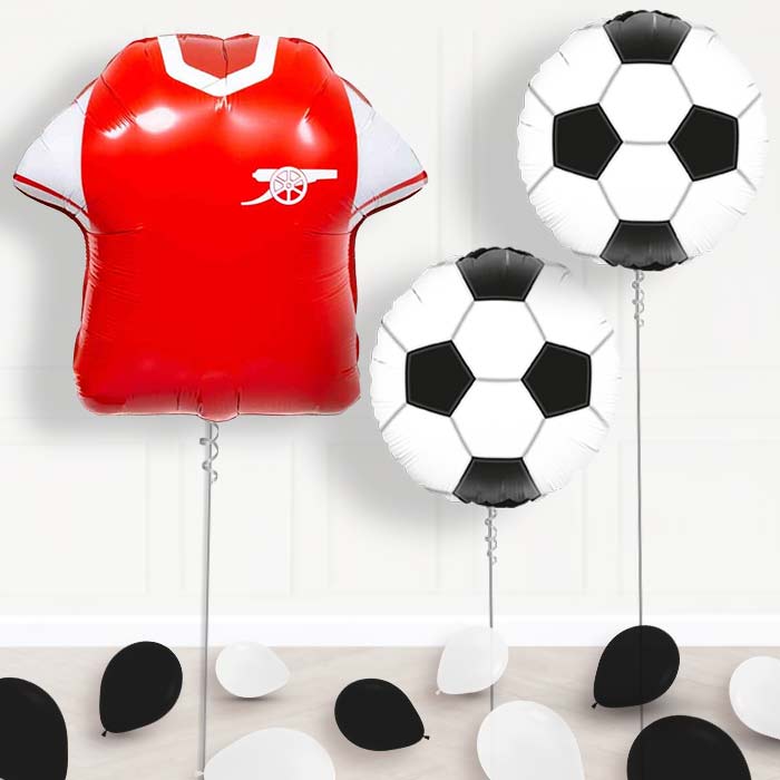 Arsenal Football Shirt Balloon Display Package Delivered Inflated - Balloon Package | Party Save Smile