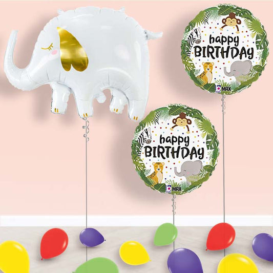 White Elephant Balloon Display Package Delivered Inflated - Balloon Package | Party Save Smile