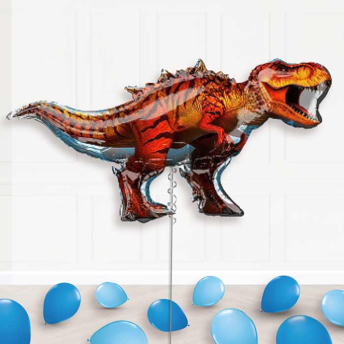 Jurassic World T-Rex Balloon Package Delivered Inflated - Supershape Balloon | Party Save Smile
