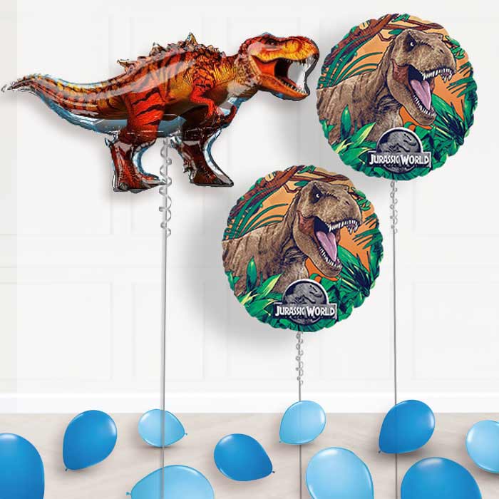 Jurassic World T-Rex Balloon Package Delivered Inflated - Balloon Package | Party Save Smile
